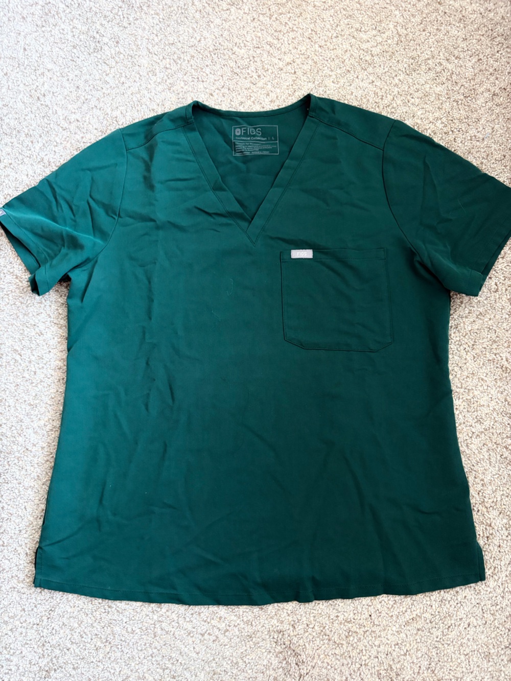 Figs Men's Deep Teal V-Neck Pocket Scrub Top
